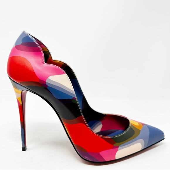 Christian Louboutin Hot Chick 100 Printed Leather Pumps Size 39 - Picture 8 of 16